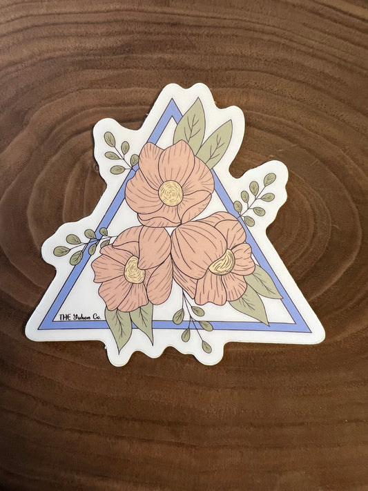 Triangle floral sticker