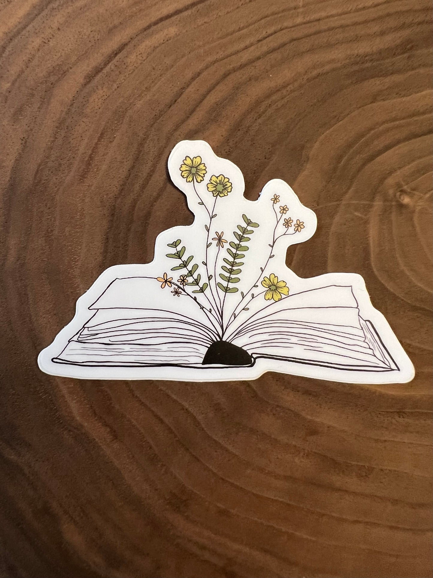 Floral Book Sticker| flower sticker | Vinyl sticker  | The Yukon Co sticker