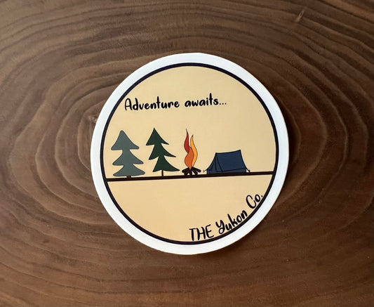 Adventure awaits sticker | The Yukon Co | Vinyl Sticker | Yukon Sticker