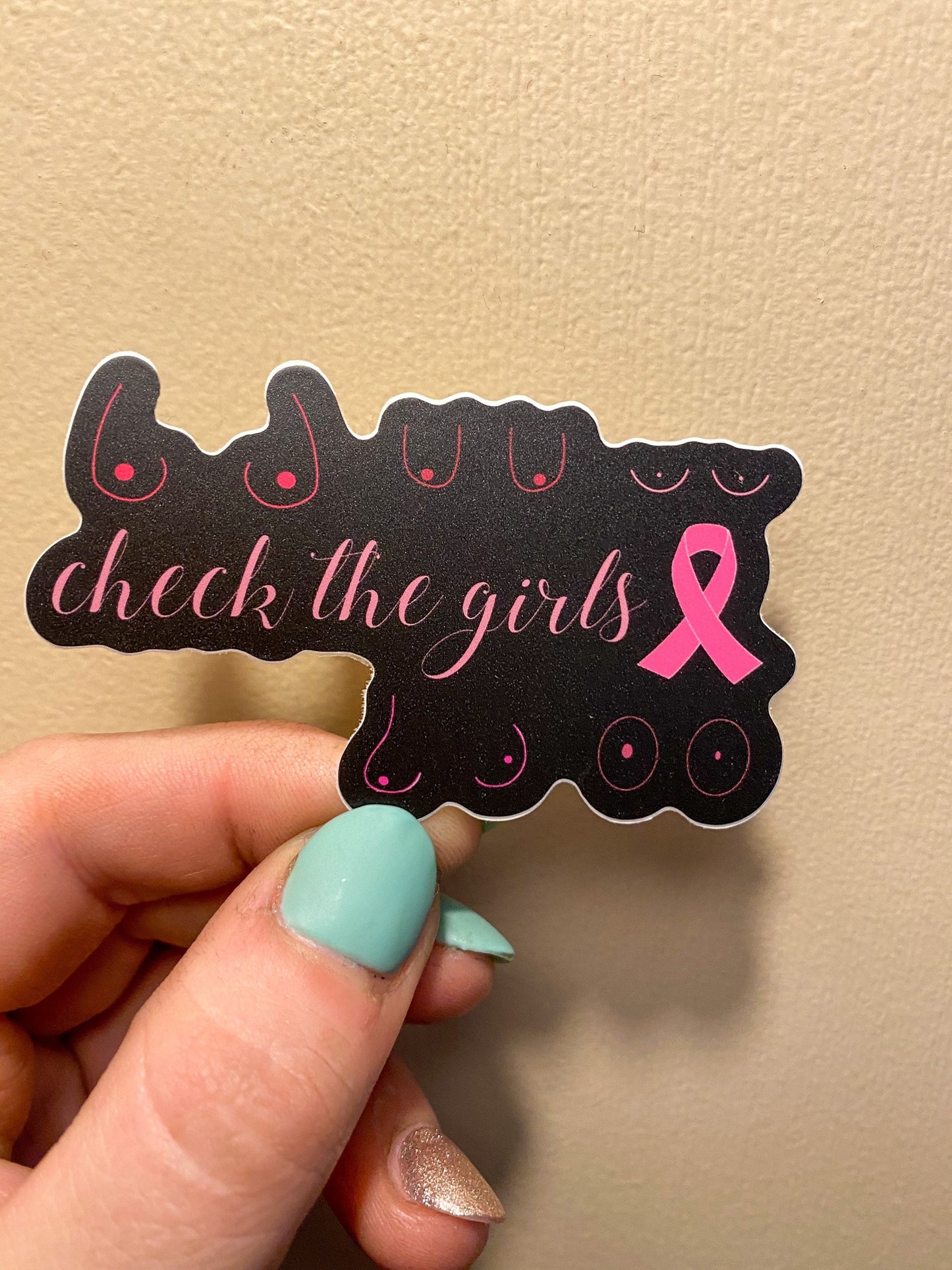 Boob sticker | breast cancer sticker | The Yukon co | Vinyl Sticker