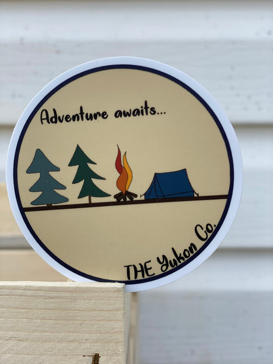 Adventure awaits sticker | The Yukon Co | Vinyl Sticker | Yukon Sticker
