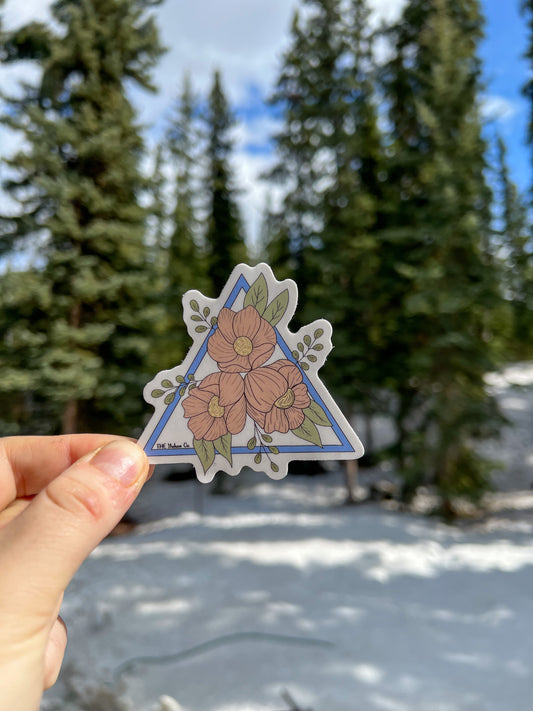 Triangle floral sticker